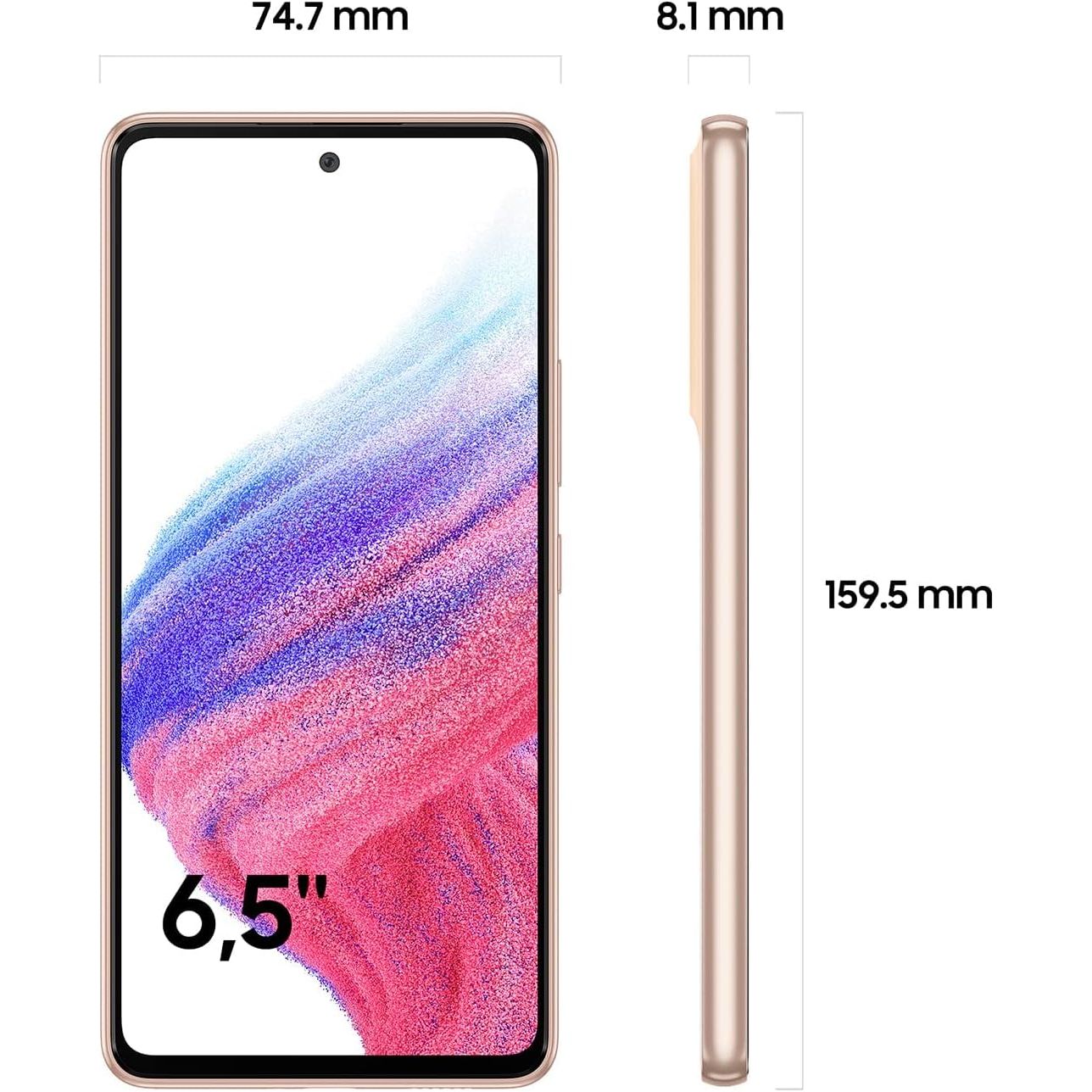 Samsung Galaxy A53 5G 128GB, 6GB RAM Peach- Unlocked - 3